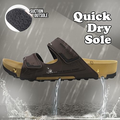 PIRO Unisex Orthoheel High Density Gel Slide Sandals Water Release Sole