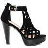 Open Toe Ankle Strap Sandal – Western Bootie Stacked Heel Open Toe Cutout Shoes