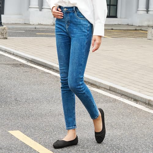 Ballet Flats Shoes for Women: Dressy Bow Knit Flats Comfortable Slip On Walking Shoes for Wedding Working Driving