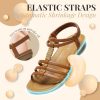 Womens Sandals Arch Support Summer Flat Gladiator Sandals Comfortable Beach Dressy Slides for Women