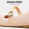 Mesh Ballet Flats for Women,Women's Mary Jane Flats with Buckle Strap,Black Nude Foldable Flats Shoes for Women,Comfortable