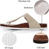 Women Slide Men Cork Sandal Flat Adjustable Leather Casual Open Toe Shoes Flip-flops Summer