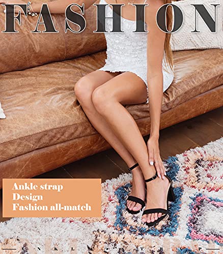 Heels for Women Open Toe Ankle Strap Chunky Heel Sandals 2.75 Inch