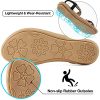 Womens Sandals Flats Shoes: Comfortable Bohemian Beaded Dressy Summer Flat Casual Ankle Strap Elastic Slip on Beach Sandal