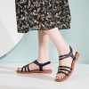 Womens Sandals Flats Shoes - Comfortable Summer Dressy Casual Ankle Elastic Slip on Walking Beach Sandal