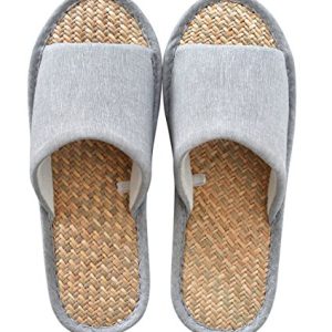 Women Mens Unisex Washable Cotton Open-Toe Home Slippers Indoor Shoes Casual Flax Soft Non-Slip Sole Shoes