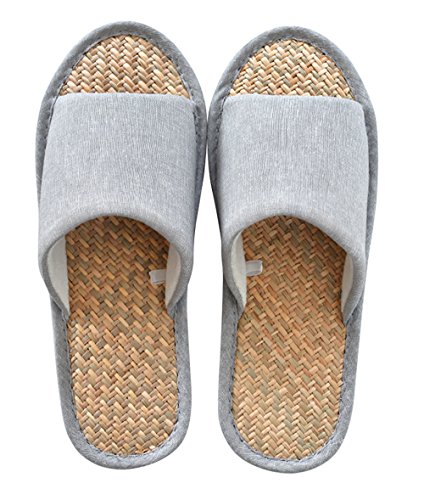 Women Mens Unisex Washable Cotton Open-Toe Home Slippers Indoor Shoes Casual Flax Soft Non-Slip Sole Shoes