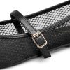 Mesh Ballet Flats for Women Round Toe Mary Jane Shoes Sexy Fishnet Trendy Dressy Ballerina Flat Shoes 2025