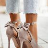 Womens High Heels Bow Tie Back Sexy Stiletto Ankle Strap Wedding Dress Pumps Shoes
