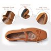 Knit Flats for Women Square Toe Flats Casual Ballet Flats with Ankle Strap,Washable Comfortable Dressy Mary Jane Flat