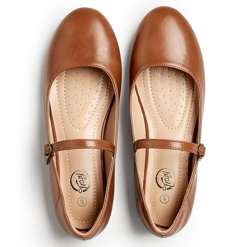 Mary Jane Ballet Flats, Black Flats for Women, Ankle Strap Dressy Comfortable Flats