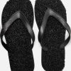 Flip Flops | Mens | Flat Classic Black | Exfoliating, Massaging and Relaxing | Comfortable & Lightweight Thong Sandals | 100%