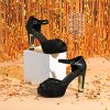 Women's IN4 Mary Platform Chunky High Heels Sandals Peep Toe Dress Wedding Bridal Shoes For Women Bride Bridesmaid